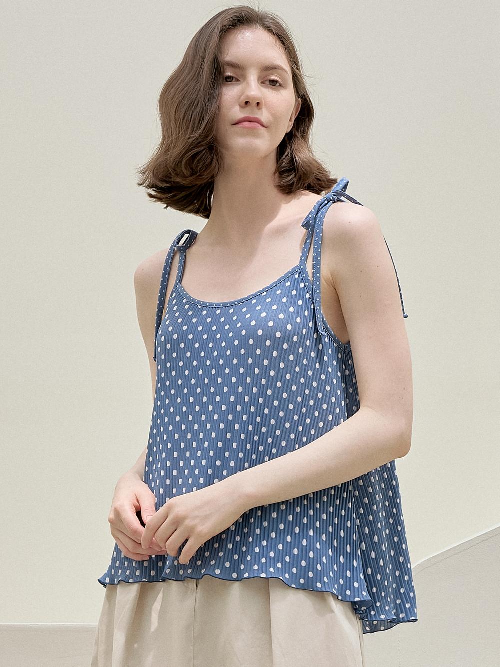 Avang Dot Layered Sleeveless Top – Blue