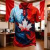 Men's Short Sleeve Shirt with Canadian Football Graphic, Mesh Fabric Breathable and Comfortable for Fan Celebration