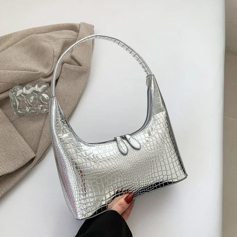 

Женская внутренняя наплечная сумка на молнии, однотонная, мягкая, высококачественная, модная, типа багет, из ПУ