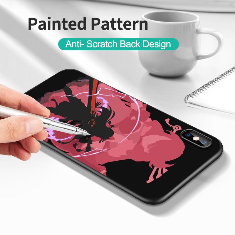 Schwarze TPU-Hülle für Samsung Galaxy S6 s7 s8 s9 plus Rückseite Genshin Impact Anime