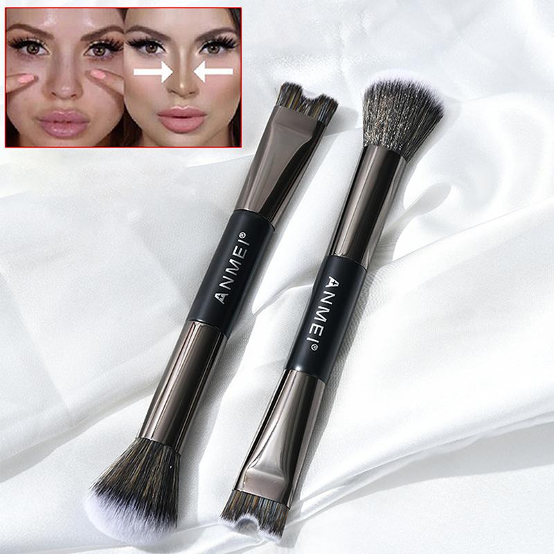 Nasenkontur U-förmiger Make-up-Pinsel zum Modellieren und Definieren Doppelkopf-Foundation-Highlighter-Pinsel Nasenschattenpinsel