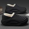 Warm Plush Waterproof EVA Indoor Slippers For Women Winter Soft Thick Bottom Non Slip Home Slippers Couple's Furry Slides