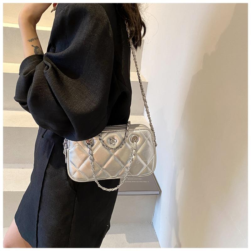 Čtvercové PU dámské tašky přes rameno a crossbody s diamantovým prošíváním, luxusní tašky