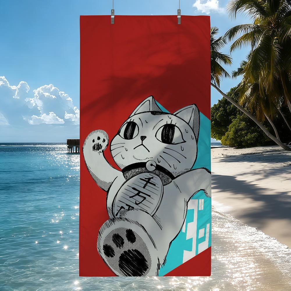 Anime Turbo Granny Cat Towel Quick Drying Beach Towels Are Suitable For Swimming Pools Camping Yoga And The Gym