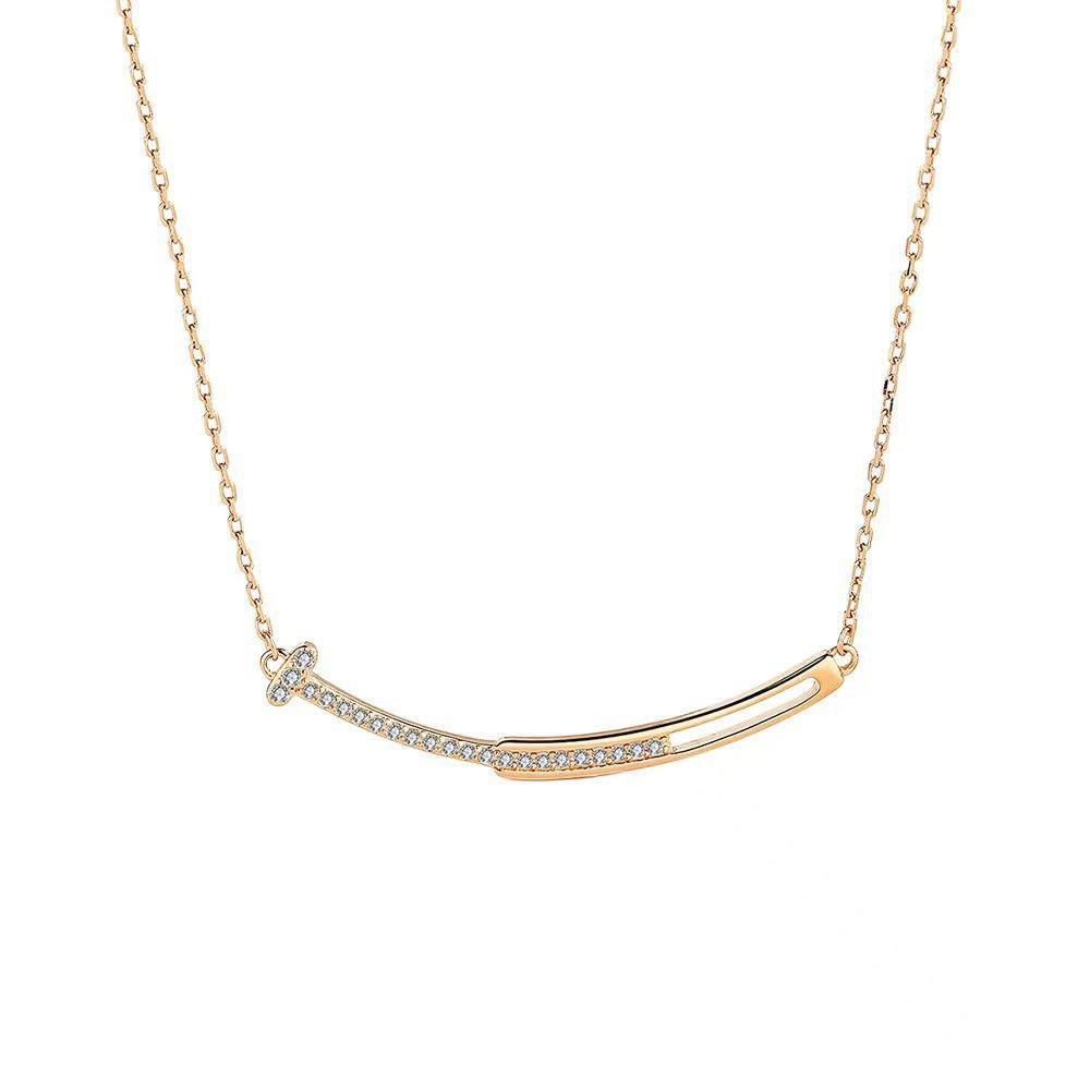 Colier zâmbitor pentru femei, pandantiv versatil cu zâmbet, lanț pentru claviculă, lanț pentru gât