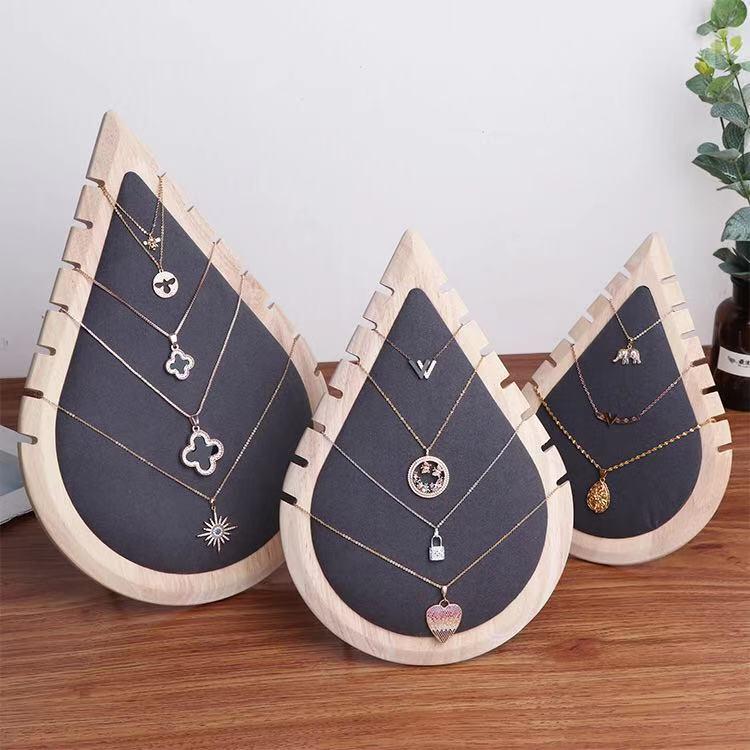 Luxury Solid Wood Jewelry Display Stand for Necklaces  Earrings