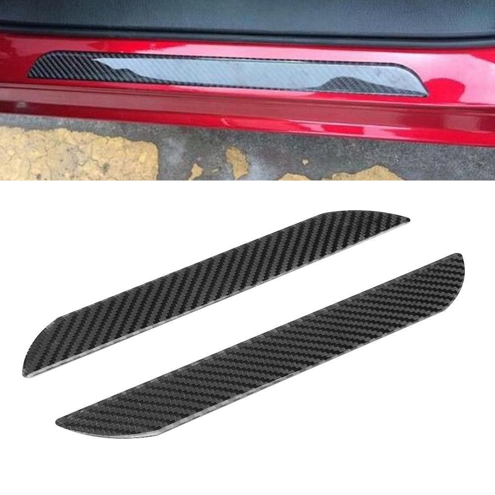 2Pcs Carbon Fiber Car Door Sill Scuff Plate Pedal Trim Accessory 3.65x25.3cm