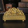 Vintage Golden Hollow Carved Metal Napkin Holder Vertical Tabletop Tissue Stand For Restaurant Hotel Home Dining Decor