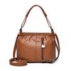 Borsa a Spalla Morbida in PU con Chiusura a Zip Frontale e Tracolla Regolabile Elegante Borsa Tote Quotidiana da Donna