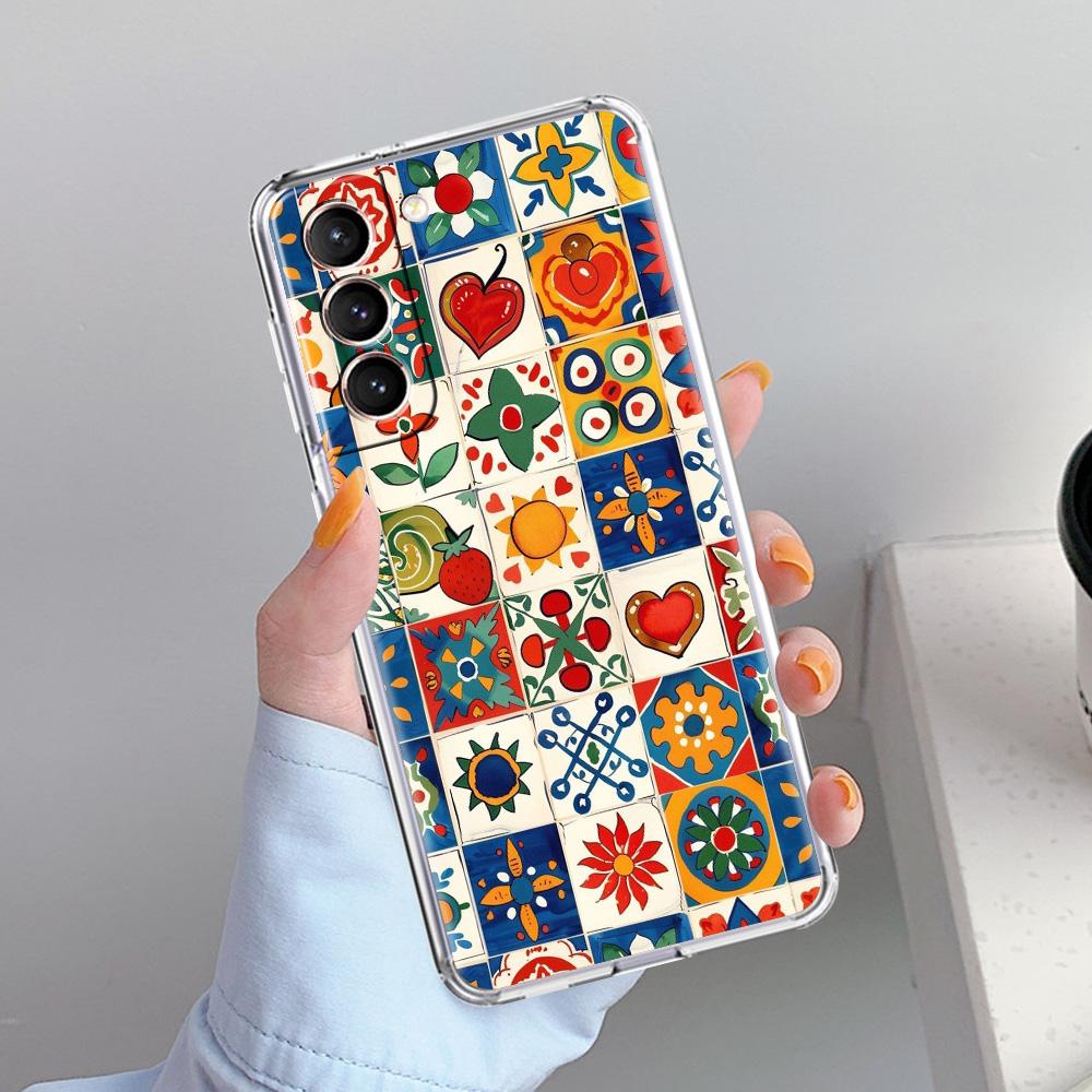 Phone Case For Samsung Galaxy S26 S25 S24 S23 S22 Ultra S20 S21 FE 5G Plus Soft Clear Cover Vintage Stamp Puzzle