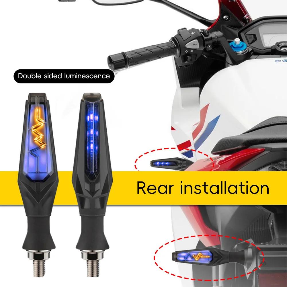 2pcs Motorcycle Turn signal lightning style Decorative lamp turn flashing Warning Signal light Flowing Indicators Accessories