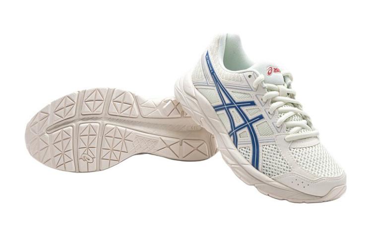 Asics Gel Contend 4 Physical Fitness Test & Exam Cushioning Breathable Low Top Kids' Running Shoes White Blue Unisex 1014A322-101