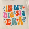 Große Schwester Kleine Schwester Partnerlook Kinder Baby Mädchen Sommerkleidung Buchstabenaufdruck Kurzarm Strampler/T-Shirts