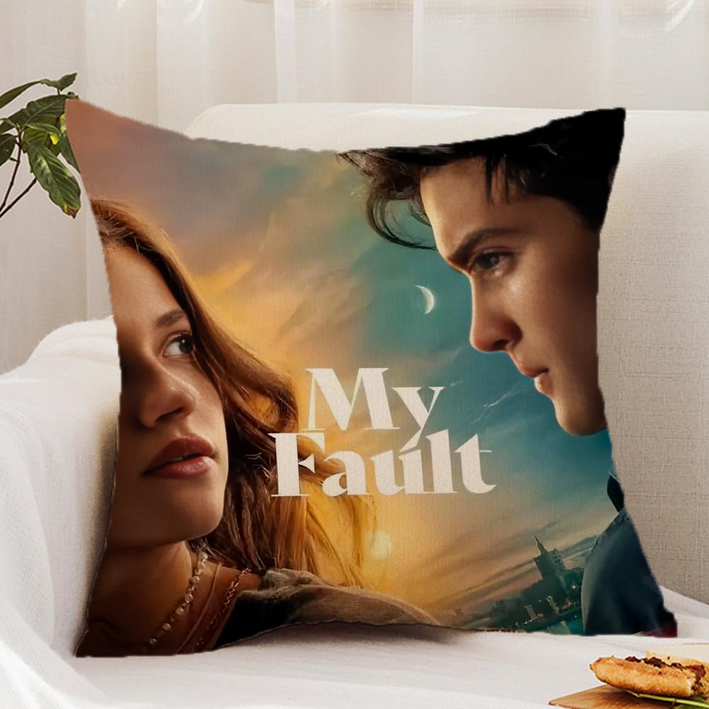 M-My Fault C-Culpa Mia Movie Cushion Cover Premium Comfort Reversible Pillow Cover - Dual - Use Design for Home & Car