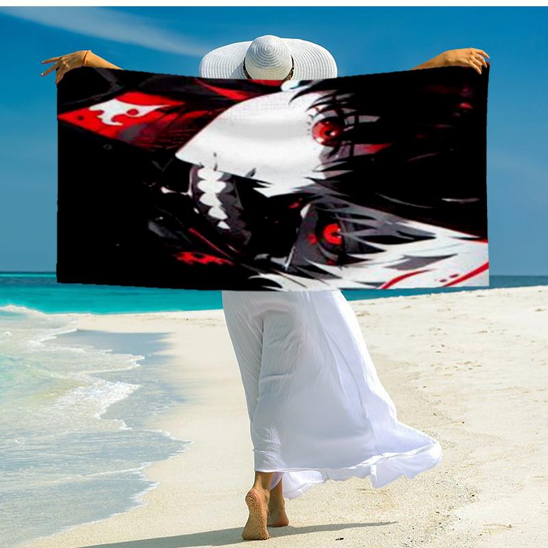 Ultra-Soft Beach Towel with Tokyo Ghoul Theme,Ideal for Pool - Camping, Diving - Perfect Travel Essential, Vibrant Beach Towel.