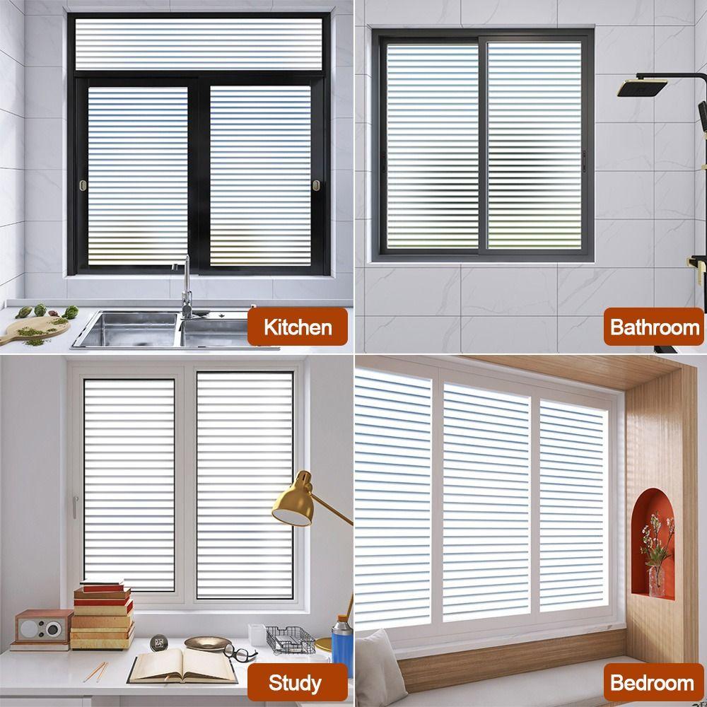 Removable Window Privacy Film Static Cling Window Stickers Frosted Glass Stickers  Glass Windows
