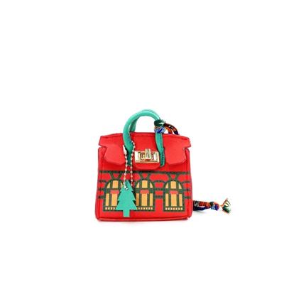 Mini Borsa Pendente Casa Piccola Borsa Nuova Moda Pendente Bocca Busta Rossa Auricolari Carta Chiave