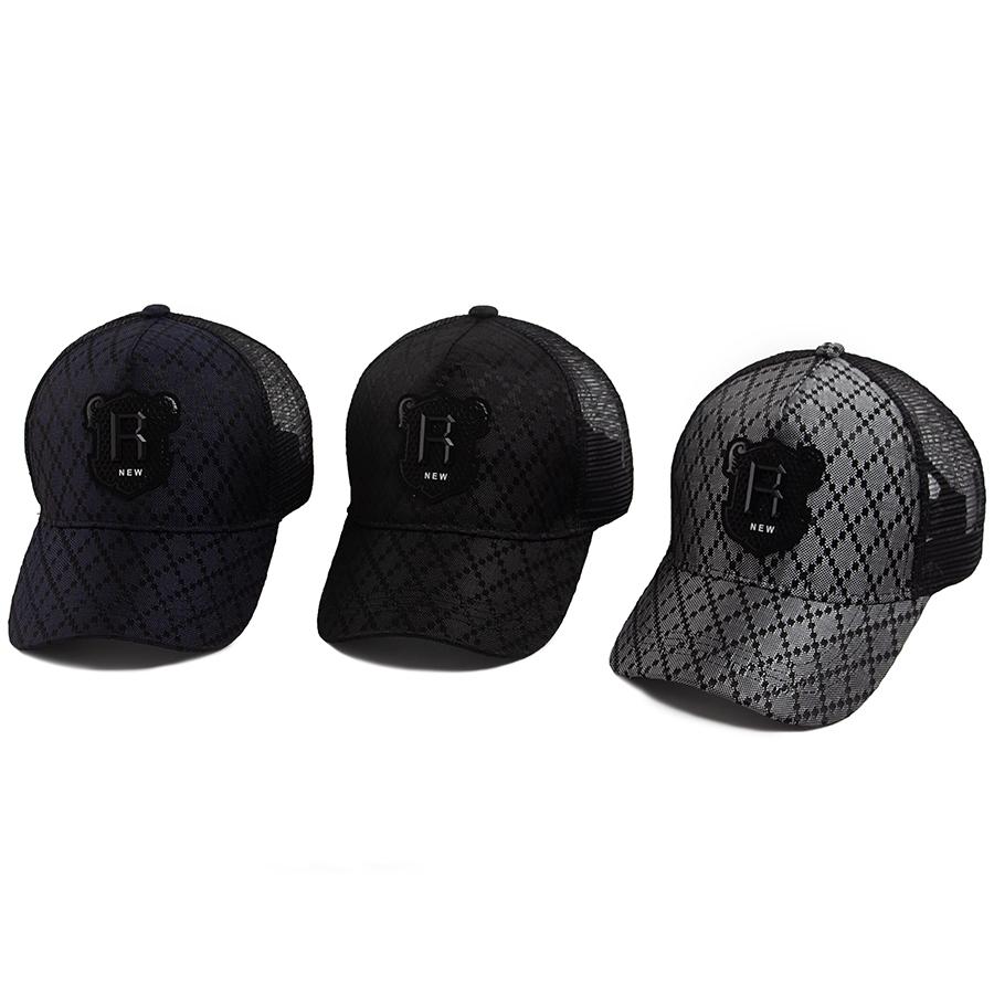 Men Baseball Cap R Label Grid 5 Panel Style Trucker Hat Hip Hop Mesh Caps Fashion Women Visor Casual Caps Summer For Unisex