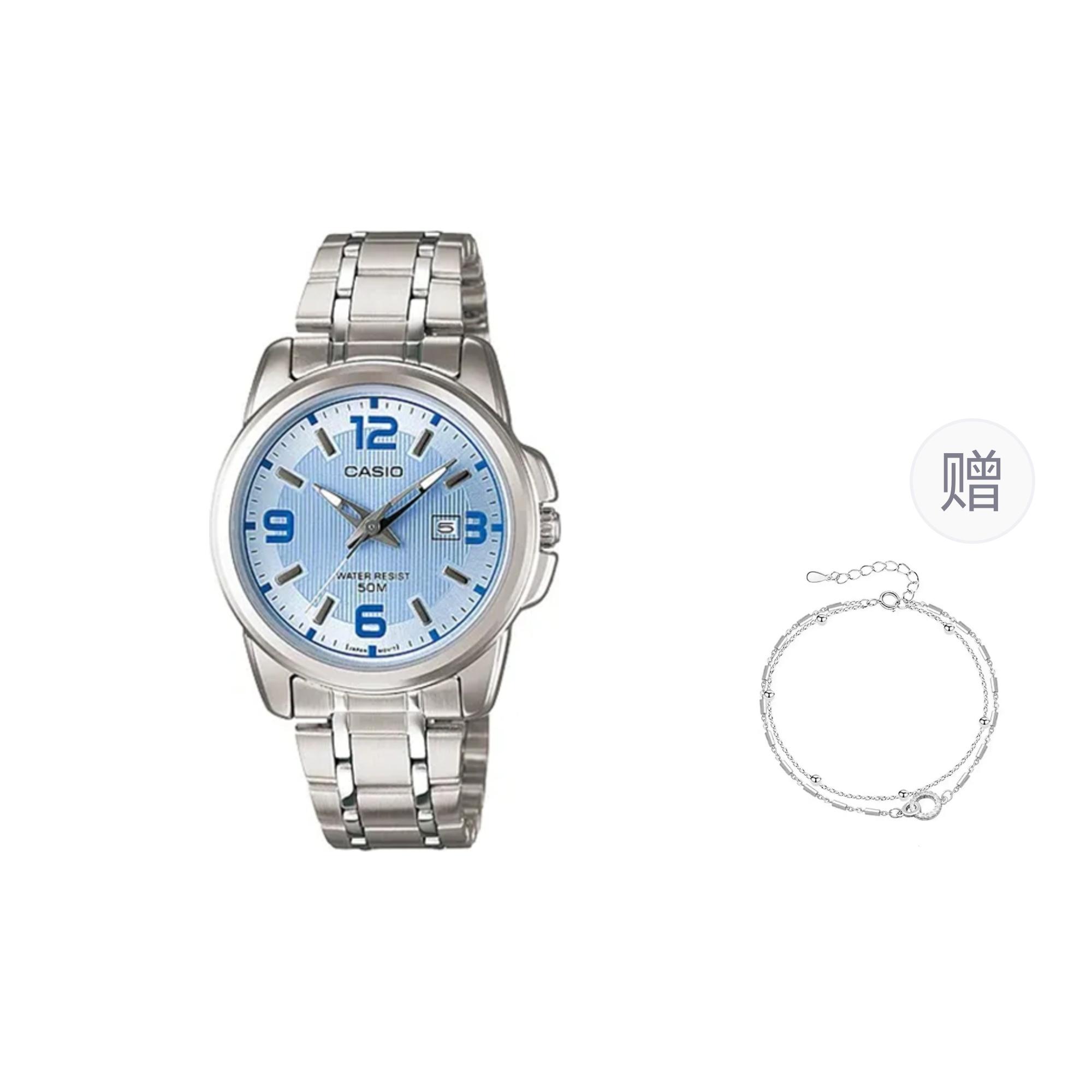 CASIO Women s Blue Watch LTP-1314D-2AV- Silver Watch Case
