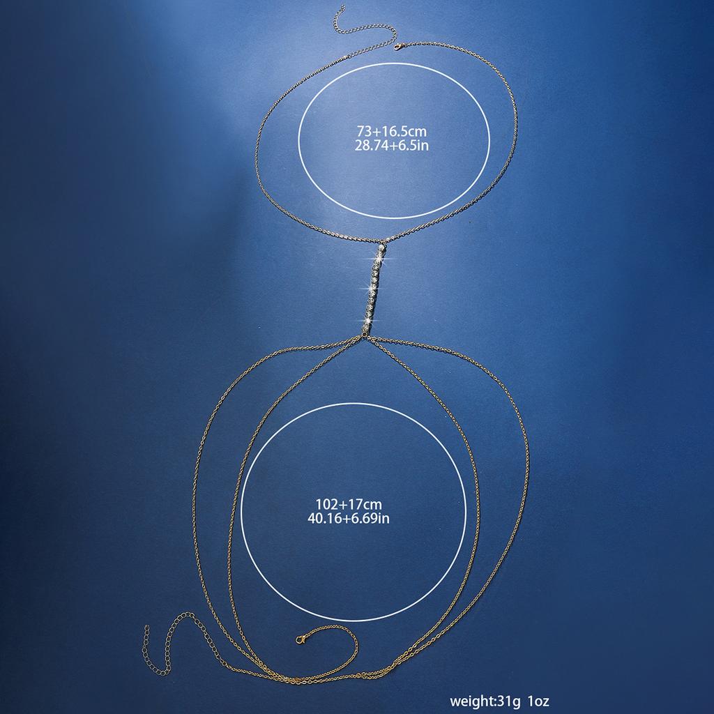 European and American style diamond studded body chain, female personality trend, body chain, backless bikini accessories