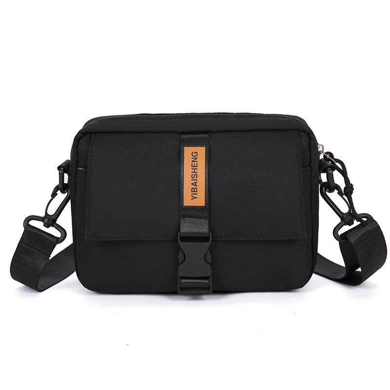 

Мужская универсальная однотонная спортивная сумка кроссбоди 22*6*16cm чёрный