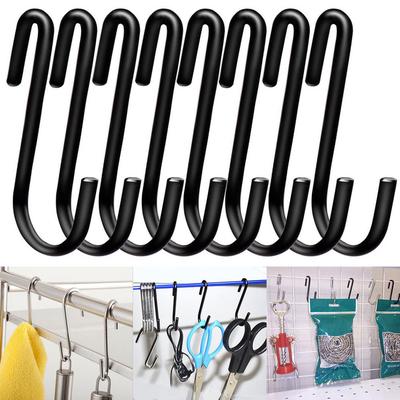 Ganchos colgantes de acero inoxidable en forma de S, soporte para perchas de cocina y baño, 4/8 Uds.