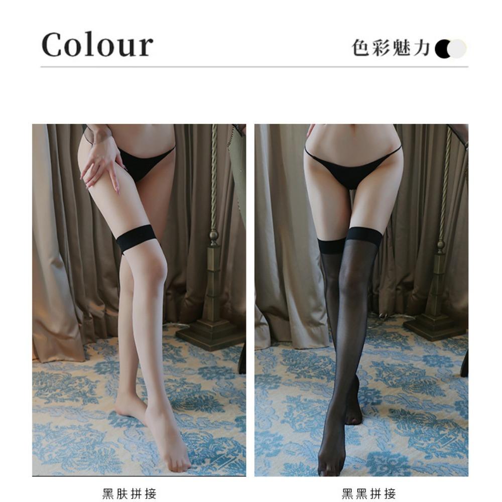 Black Silk Women's Anti-hook Silk Splicing Lace Black Emotional Stockings Open-file Sexy Pantyhose Stockings Women