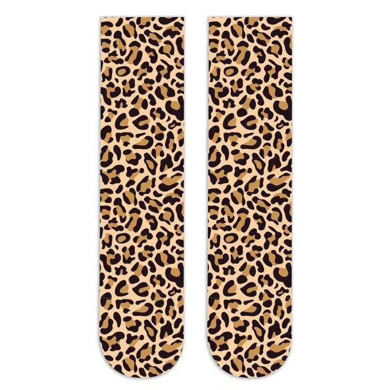 Role Playing Leopard Print Short Socks, Summer Single Shoes, Long Socks, High Elasticity,comfortable and Breathable Casual Socks