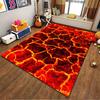Flame Crack Pattern Rug, Fiery Style for Home Decor Suitable for use as an anti-slip game mat for living room and bedroom sofas