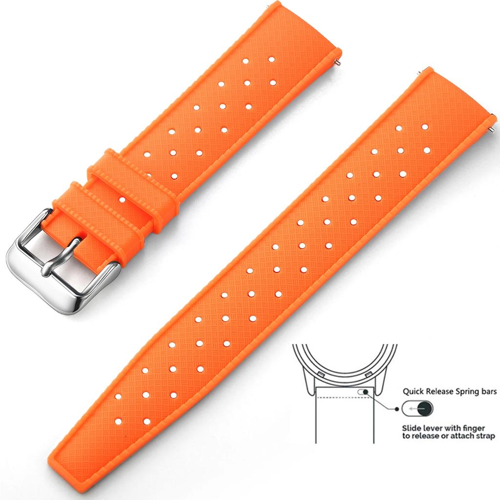 Tropical Silicone Watch Band Quick Release Watch Band 18mm 20mm 22mm Rubber Tropic Smart Watch Strap Waterpfroof Muti-Color