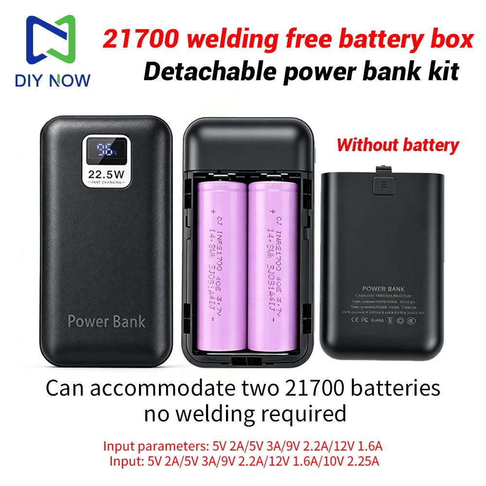 21700 DIY Housing Battery Power Bank Battery Case 22.5w Super Fast Charging Mainboard 21700 Batteries Detachable Box No battery