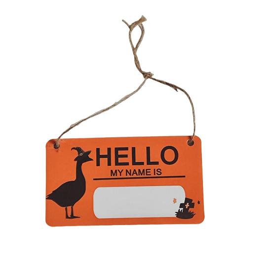 Porch Goose Hanging Sign Weather-proof Outdoor Garden Patio Yard Goose Statue Halloween Christmas Welcome Decorative Plaque