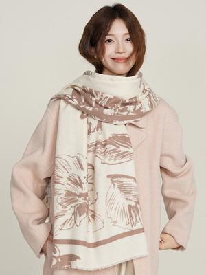 New Knitted Imitation Cashmere Scarf Autumn Winter Women Elegant Floral Print Warm Scarve Pashmina Mujer Foulard Wrap Shawl