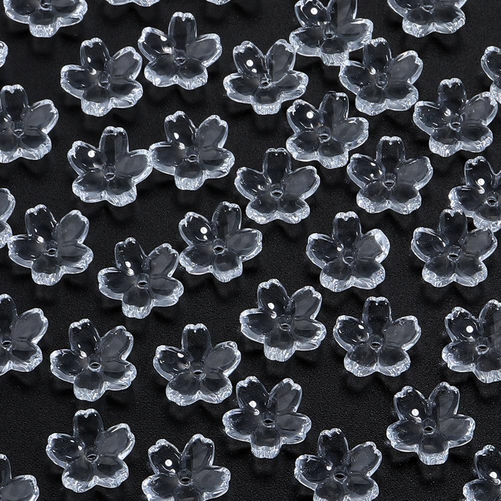 50pcs 10.5mm Cherry Blossom Lampwork Beads Colorful Glass Loose Bead For Jewelry Making DIY Crafts Bracelet Necklace Accessories