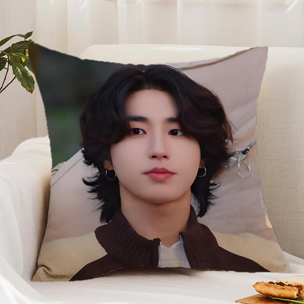 Singer HHan JJisung Boy Cushion Cover Premium Comfort Reversible Pillow Cover  Dual  Use Design for Home  Car