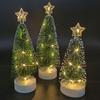 3pcs Small Mini Christmas Tree with LED Lights Ornaments Tabletop Artificial