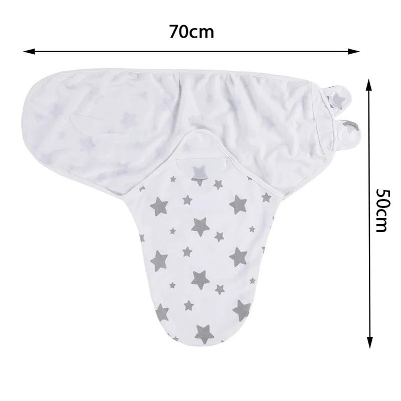 Baby Blanket Hat Set Cartoon Printed Cotton Newborn Swaddle Adjustable Infant Blankets Wraps Applicable All Seasons 0-6 Months