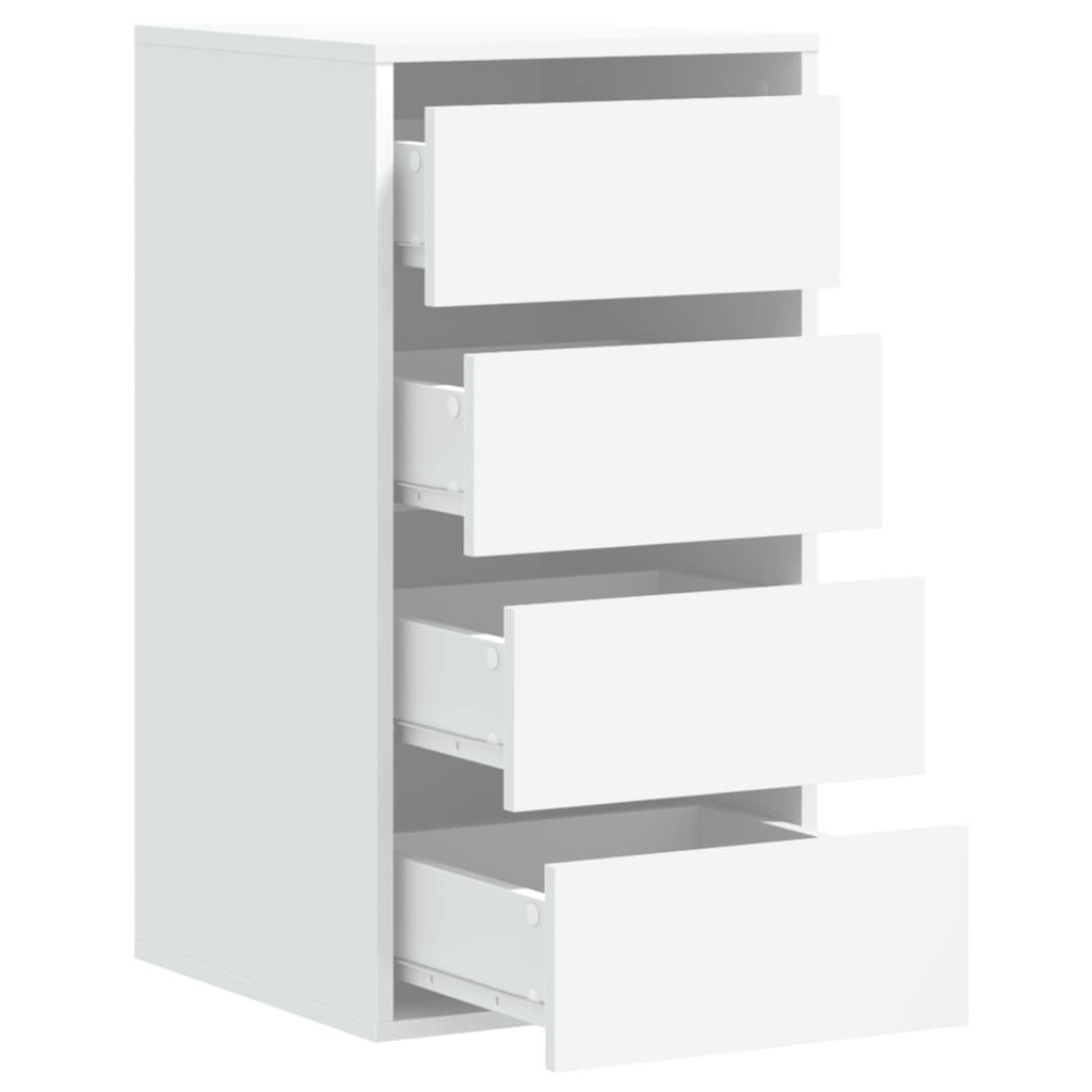 White Chest of Drawers 40 X 41 X 76 Cm Engineered Wood