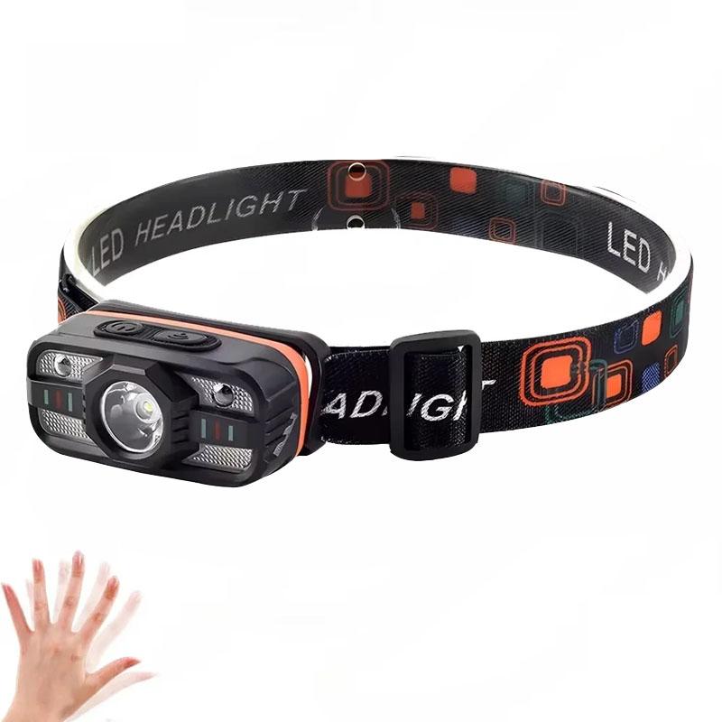 Portable Sensor LED Headlamp Light Rechargeable 6 Lighting Modes Induction Head Flashlight for Outdoor Camping Head Torch