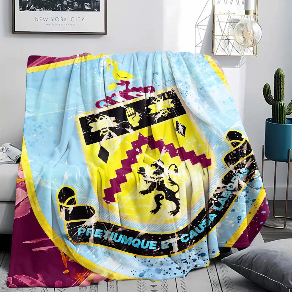 Burnley FC Logo,pattern Flannel Blanket, High Quality Comfortable for All Seasons, Home Decor, Warmth and Comfort, Perfect for Gifts.