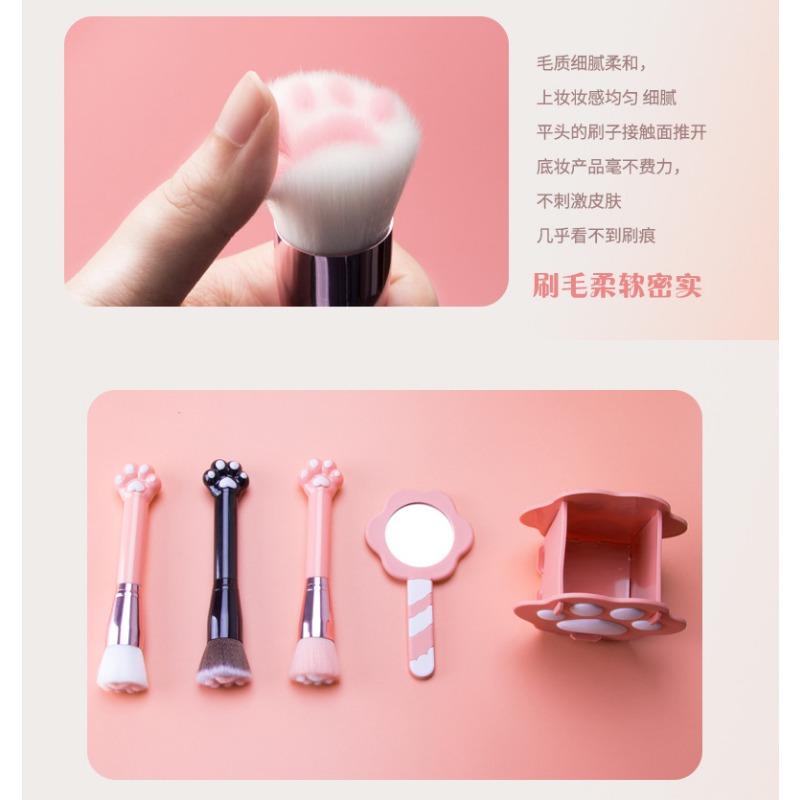 Cute Cat Paw Foundation Brush Soft Bristles Portable Makeup Tool