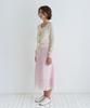VEM.VER Lace Trim Satin Midi Skirt_Pink