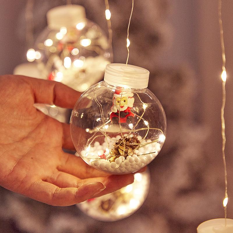 Weihnachtswunschkugel LED-Lichterkette: Kupferdraht Lichterkette für Schneemann & Weihnachtsmann Einkaufszentrum Fensterdekoration