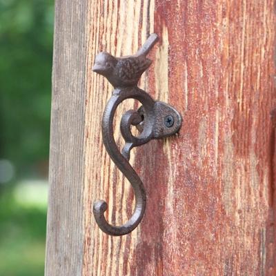 Rustic Cast Iron Wall Hook Decorative Heavy Duty Vintage Bird Coat Hanger Sturdy Rust Proof Bedroom Hat Bag Hanger Plant Pot