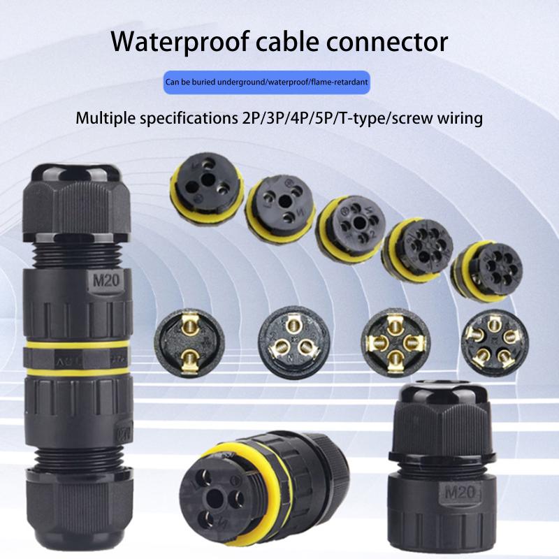 1Pcs Outdoor 2 Way Electrical Cable Wire Connector For Wiring Accessories M16 M20 M25 2/3/4/5/6Pin Ip68 Waterproof Junction Box