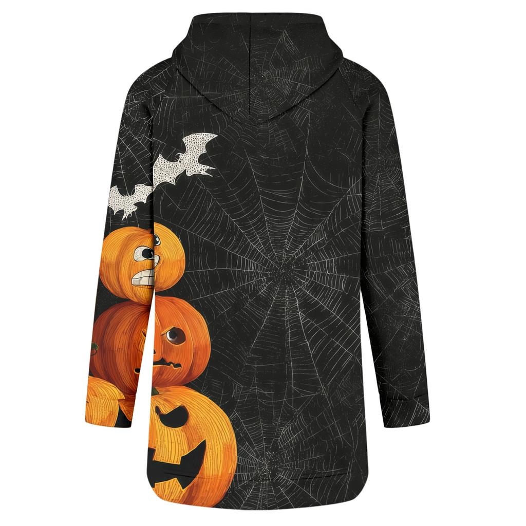 Women's Casual Long Sleeve Halloween Print Pullover Hoodie Sweatshirt