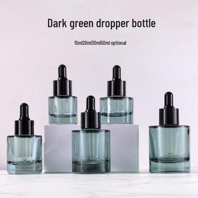 Dark Green Light-Blocking Dropper Bottle for Essential Oil Serum 