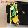 Pu Leather Lemon Fruit Keychain Bag Charm With Beaded Weaving For Personal Style
