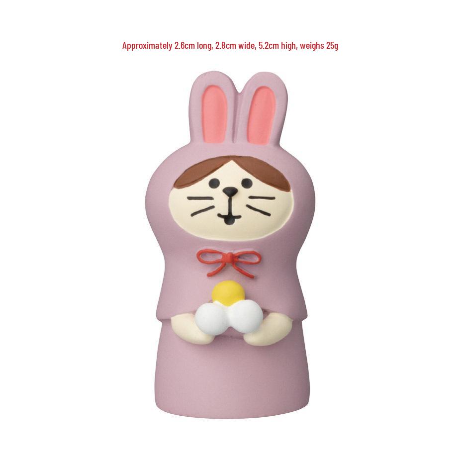 Mid-Autumn Festival Mooncake Box with Cat & Rabbit Resin Ornaments