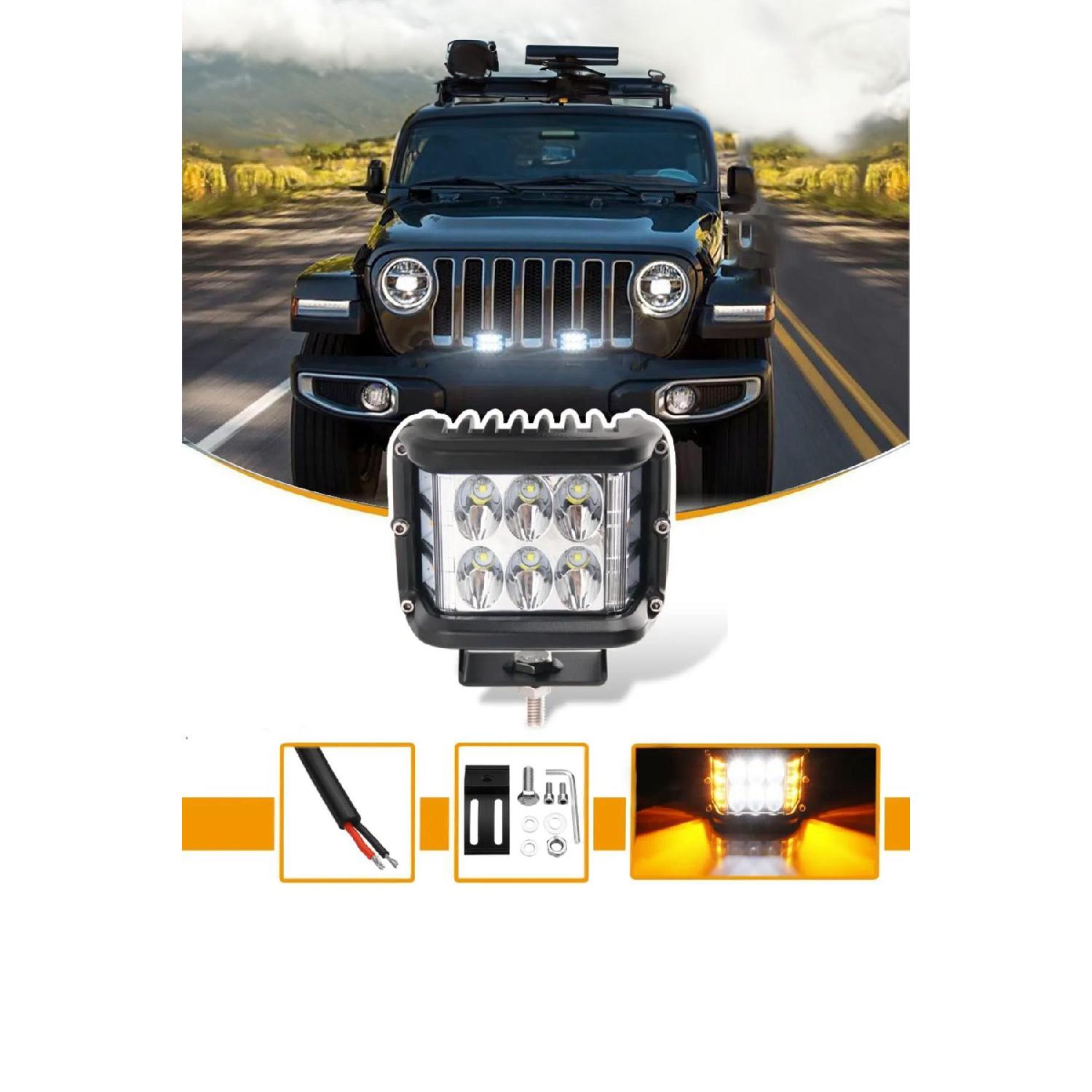 

Off Road 45 Вт 12 светодиодов 10 см Белый Оранжевый Мигающий квадратный противотуманный фонарь Рабочая лампа Хай-тек 1 шт.